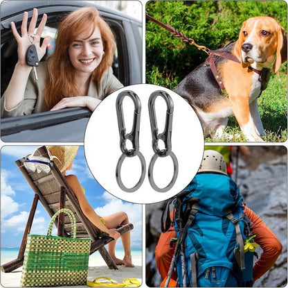 Set of 4 Carabiner Keychains - Small Metal Carabiners - Detachable - Suitable for Car Keys - Carabiner Keychains for Backpacking, Camping and Travel - Keychain Hook - Image 3