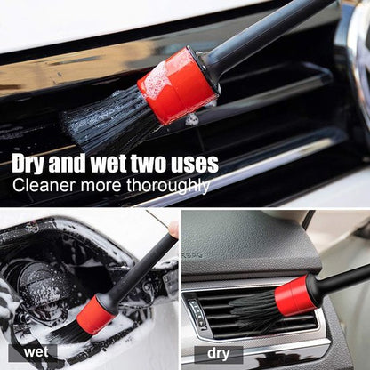 5-Piece Car Cleaning Brush Set - Car Detailing Brush Set - For cleaning rims - Dashboard - Interior - Exterior - Leather - Air vent logos - Image 3