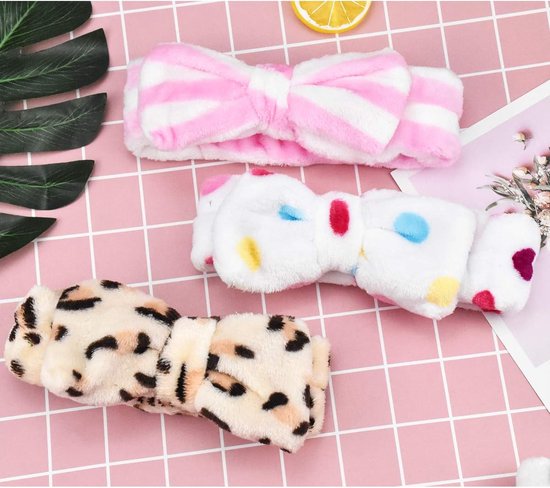 4-Piece Headbands for Women - Bow Headbands - Headbands - Suitable for Spa - Facial Cleansing - Makeup - Shower & Spa - Image 2