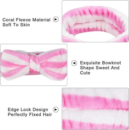 4-Piece Headbands for Women - Bow Headbands - Headbands - Suitable for Spa - Facial Cleansing - Makeup - Shower & Spa - Image 3