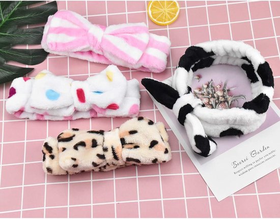 4-Piece Headbands for Women - Bow Headbands - Headbands - Suitable for Spa - Facial Cleansing - Makeup - Shower & Spa - Image 4