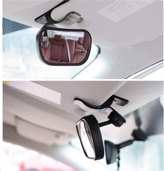Car rearview mirror - 1 mirror with 2 brackets - Backseat baby car rearview mirror - Child rearview mirror - Child safety mirror - Adjustable car rearview mirror - 360° rotatable - Image 3