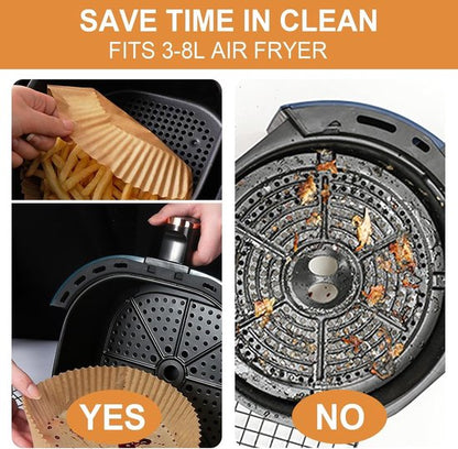 100 Airfryer Baking Pans - Round Baking Pans 23cm - Food Safe - BPA Free - Non-Stick Airfryer Pans - Easy to Clean - Suitable for Airfryers from 3-8 litres - Image 3