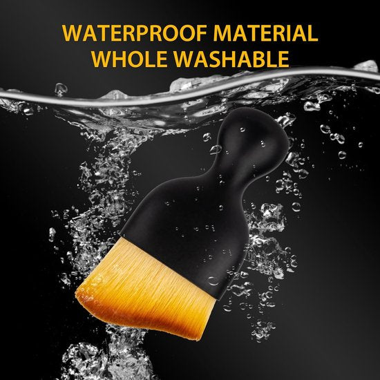 2-Pack Car Interior Cleaning Brushes - Auto Detailing and Dusting Brushes - Soft Bristles for Cleaning Car Interiors - Suitable for Dashboard, Interior, Exterior, Sunroof, Leather, Dusting Brush - Brown - Image 3