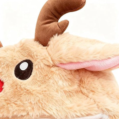 Hats - Santa Hats - Plush Santa Hats - Cute Bouncy Ear Warmers - Interactive Animation Design - Suitable for Cosplay, Parties, Music Festivals, Costumes and Accessories - Christmas Gifts - Birthday Gifts - Image 3