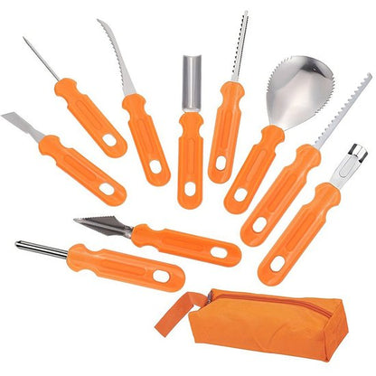 10-Piece Jack-O'-Lantern Cutting Knife Set - Halloween - Baking Tools - Clay Stainless Steel Cutter - Image 4