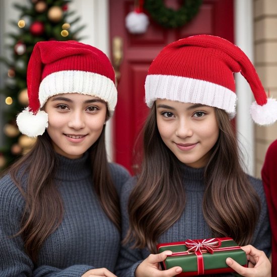 2 Santa Claus Hats - Santa Claus Hats - Hats - Baby Santa Claus Hats - Kids Santa Hats - Christmas Costumes - Santa Claus Hats - Kids Sizes - Image 2
