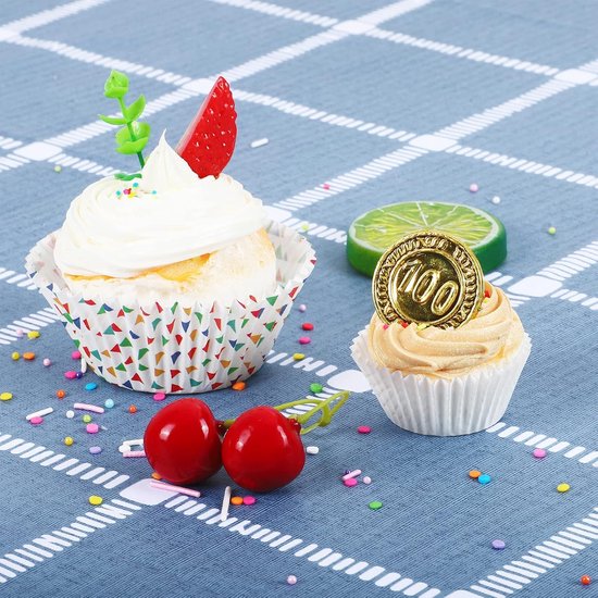 500-pack Mini Cupcake Liners - White - Oil Resistant - Small Cupcake Wrapping Paper - Baking Cups - Image 6