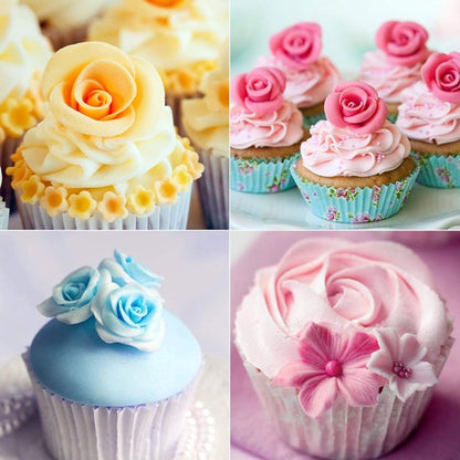 set of 27 cake decorating tips - 12 flower-shaped tips - cake decorating tip set - baking supplies for cookies and cupcakes - 2 leaf-shaped tips - 2 adapters - 10 piping bags - Image 3
