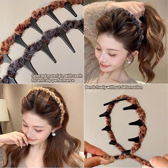 Set of Three Retro Non-slip Double-Sided Headbands - Highly elastic retro headband - Suitable for fitness, cosplay, sports, formal occasions and daily use; suitable for women and girls. - Image 3