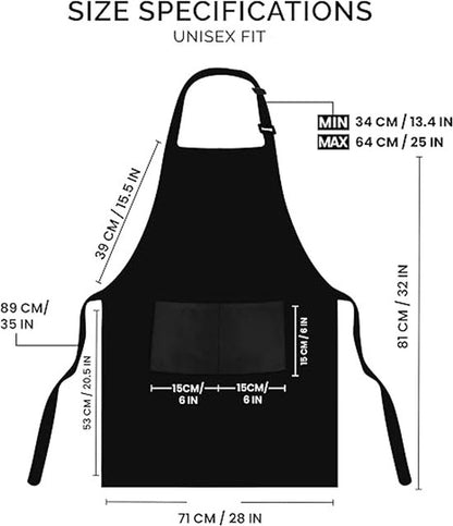 Two-piece kitchen aprons - Waterproof and stain resistant - Professional cooking aprons - Unisex - Suitable for various purposes including catering, pottery, painting, woodworking, etc. - With two large, practical pockets - Black - Image 6