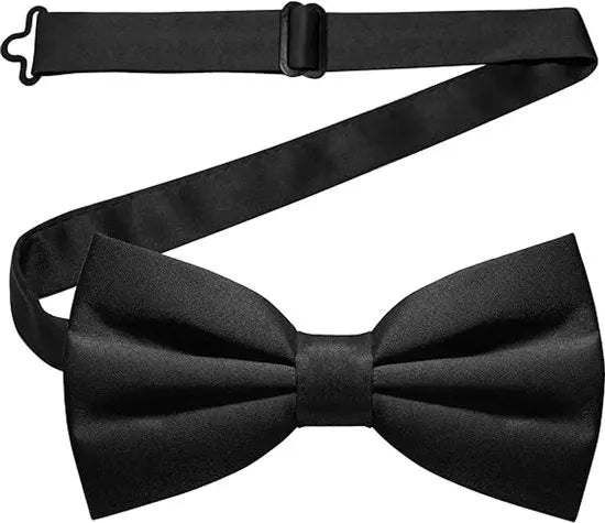 Plain Bow Tie - Adjustable Bow Tie for Men - Black