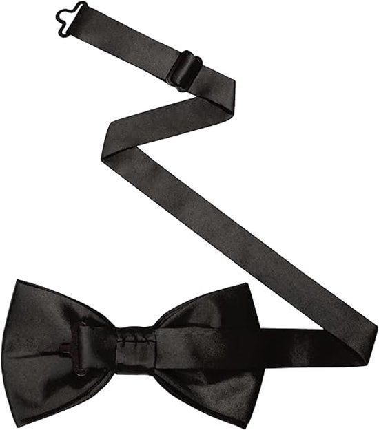 Plain Bow Tie - Adjustable Bow Tie for Men - Black - Image 2