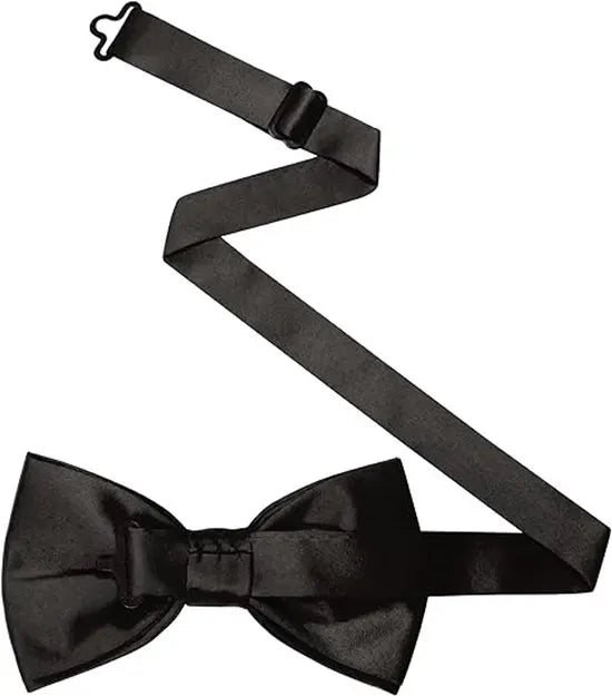 Plain Bow Tie - Adjustable Bow Tie for Men - Black - Image 2