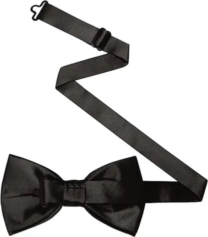 Plain Bow Tie - Adjustable Bow Tie for Men - Black - Image 2