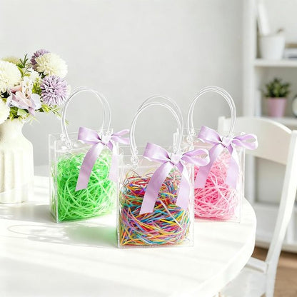 10-Pack Clear Gift Bags - with Handles - Mini Party Gift Bags - Clear Gift Bags, 5.9 x 6.29 Inches - Candy Bags - Gift Bags - Image 4