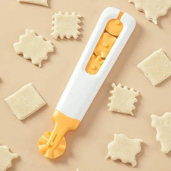 4-in-1 Flower-Shaped Dough Cutter - Multifunctional Dough Cutter - Rotary Cutter - Baking Kitchen Decorating Knife - Pizza Knife - Image 2