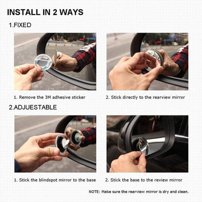 Blind Spot Mirrors - Round, frameless, 360° rotating mirror - Adjustable, high-resolution convex glass mirror - Maximizes rear visibility - Universal design - Suitable for cars, SUVs and trucks - Improves driving safety - Image 6