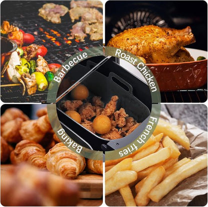 2-piece Airfryer accessory pads - Silicone Airfryer pads - Black - 19.5*16.5 cm - Image 7