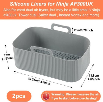 Two-piece air fryer accessory mat - silicone air fryer mat - gray - 19.5*16.5 cm - Image 7