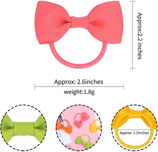 40-pack - Multicolor Baby Girl Hair Clips - Hair Elastics, Elastic Hair Bands - Ponytail Hair Elastics - Elastics - 40-pack (1 pack) - Image 2