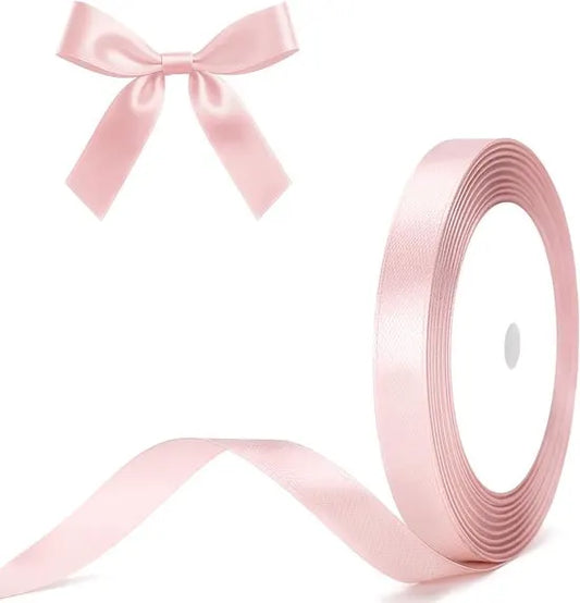 Gift Wrap - 22m Pink Satin Ribbon - 10mm Wide - Suitable for gift wrapping, Valentine's Day decorations, thick fabrics - handmade and wedding decorations