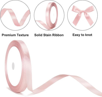 Gift Wrap - 22m Pink Satin Ribbon - 10mm Wide - Suitable for gift wrapping, Valentine's Day decorations, thick fabrics - handmade and wedding decorations - Image 2