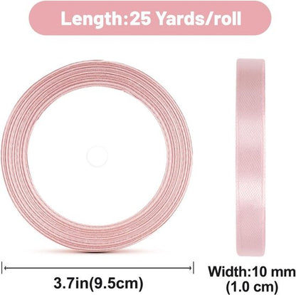 Gift Wrap - 22m Pink Satin Ribbon - 10mm Wide - Suitable for gift wrapping, Valentine's Day decorations, thick fabrics - handmade and wedding decorations - Image 6