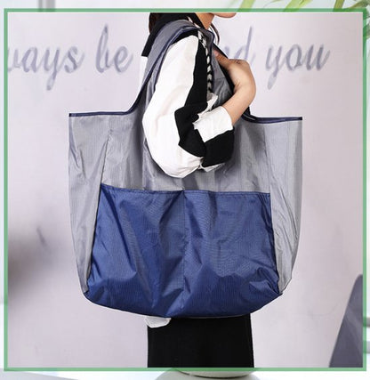 Portable foldable shopping bag - storage bag - supermarket bag - large Oxford cloth bag - eco-friendly bag - blue - Image 3