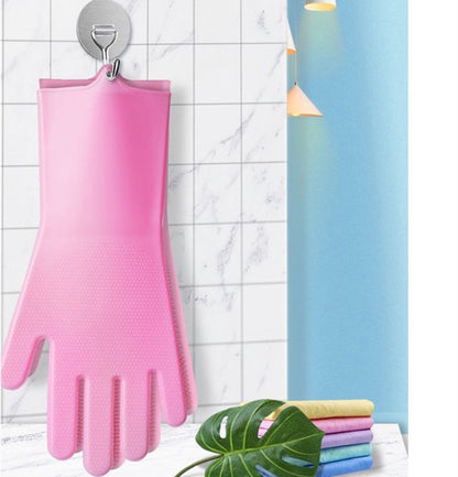 Dishwashing gloves - silicone gloves - gloves - dishwashing - kitchen gloves - rubber dishwashing gloves - dishwashing gloves - frost-resistant gloves - pink - Image 4