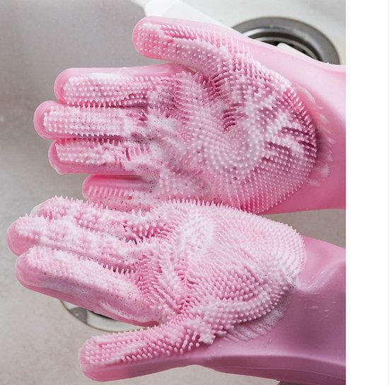Dishwashing gloves - silicone gloves - gloves - dishwashing - kitchen gloves - rubber dishwashing gloves - dishwashing gloves - frost-resistant gloves - pink - Image 5