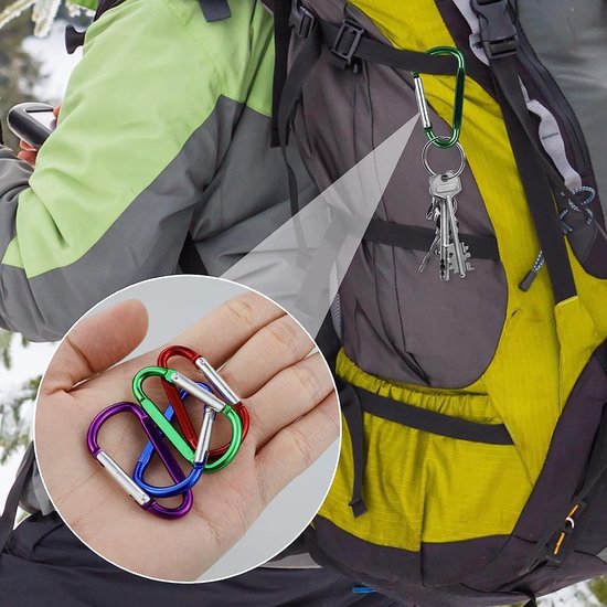 10-Pack Carabiners - D-Ring Clamps - Durable Keychains - Camping Accessories - Suitable for Outdoor Fishing - Hiking - Backpacks - Image 2