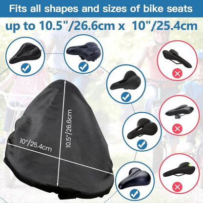 Bicycle saddle cover - Waterproof saddle cover - Rainproof saddle cover - Waterproof bicycle saddle cover with drawstring - Outdoor saddle cover - Bicycle accessories - Universal - Rain and dustproof - 24*27 cm - Black - Image 3