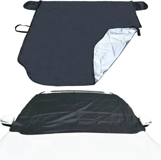 Windshield Cover - 147*90cm Winter Car Windshield Cover - Antifreeze Window Snow Cover - Car Anti-Ice and Antifreeze Snow - Black