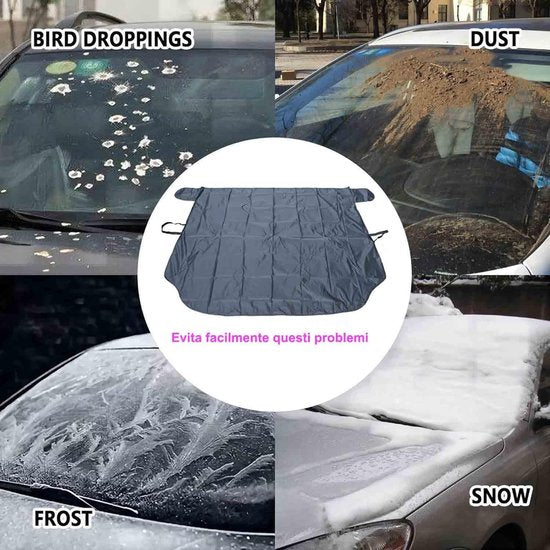 Windshield Cover - 147*90cm Winter Car Windshield Cover - Antifreeze Window Snow Cover - Car Anti-Ice and Antifreeze Snow - Black - Image 2