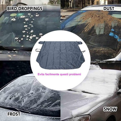 Windshield Cover - 147*90cm Winter Car Windshield Cover - Antifreeze Window Snow Cover - Car Anti-Ice and Antifreeze Snow - Black - Image 2