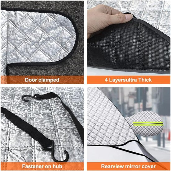 Car Sunshade for Windshield - Car Sun Visor - Winter Cover, Anti-Ice, Dustproof, UV Protection, Snowproof - Suitable for Most Car Models - 197*125cm - Image 4