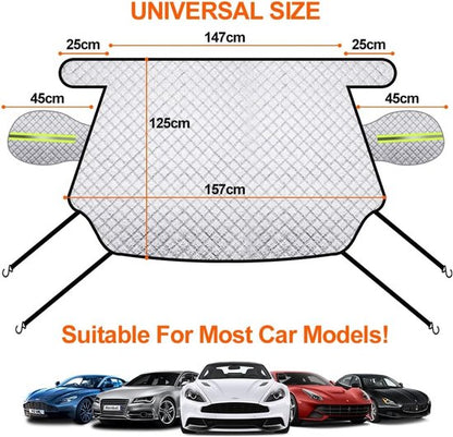 Car Sunshade for Windshield - Car Sun Visor - Winter Cover, Anti-Ice, Dustproof, UV Protection, Snowproof - Suitable for Most Car Models - 197*125cm - Image 5