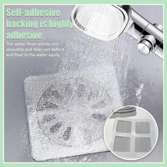 100-Piece Shower Drain Filter - Sticky Hair Shower Filter - Sink Filter, Bathtub, Bathroom & Kitchen Shower Drain Filter Sticker - 10cm - Gray - Image 3