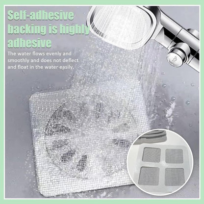 100-Piece Shower Drain Filter - Sticky Hair Shower Filter - Sink Filter, Bathtub, Bathroom & Kitchen Shower Drain Filter Sticker - 10cm - Gray - Image 3