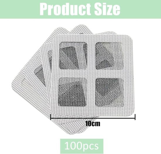 100-Piece Shower Drain Filter - Sticky Hair Shower Filter - Sink Filter, Bathtub, Bathroom & Kitchen Shower Drain Filter Sticker - 10cm - Gray - Image 5
