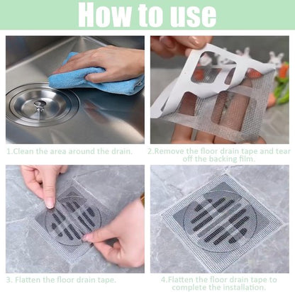 100-Piece Shower Drain Filter - Sticky Hair Shower Filter - Sink Filter, Bathtub, Bathroom & Kitchen Shower Drain Filter Sticker - 10cm - Gray - Image 6