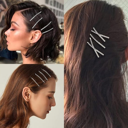 Sparkling Silver Hair Clips with Rhinestones (20 pcs) - Metal Hair Clips - Decorative - Hair Accessories for Women, Girls & Ballerinas - Party & Daily Hair Accessories - Image 2