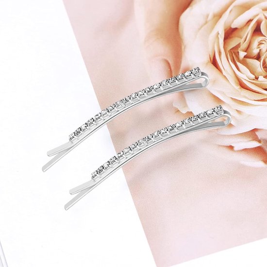 Sparkling Silver Hair Clips with Rhinestones (20 pcs) - Metal Hair Clips - Decorative - Hair Accessories for Women, Girls & Ballerinas - Party & Daily Hair Accessories - Image 7