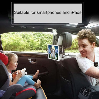 Smartphone holder - Multifunctional car phone holder with clip - Adjustable phone holder - Telescopic phone holder - Car phone holder for headrest, Car tablet holder for back seat - Black - Image 2