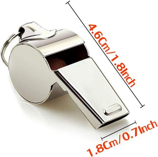Whistle - 2-piece - Stainless steel sports whistle with lanyard - High volume whistle for survival and rescue - Suitable for coaches, referees and match officials - Image 6
