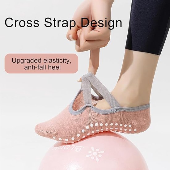 Yoga socks (2 pairs) - Non-slip socks - Women's non-slip yoga socks - Sizes 35-41 - Women's Pilates socks, non-slip - Fitness non-slip - Suitable for Pilates, Dance, Fitness - Image 4