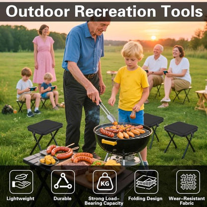 Folding Chair - Fishing Stool - Camping Folding Stool - Mini Folding Chair - Outdoor Folding Chair - Suitable for Travel, Picnics, Hiking, Fishing, Gardening (Black) - Image 3