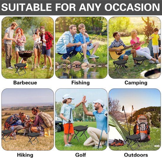 Folding Chair - Fishing Stool - Camping Folding Stool - Mini Folding Chair - Outdoor Folding Chair - Suitable for Travel, Picnics, Hiking, Fishing, Gardening (Black) - Image 7