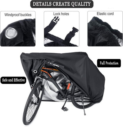Bicycle cover - Waterproof bicycle cover for one bicycle - Waterproof bicycle cover - 200 x 110 x 70 cm - Bicycle cover with lock hole - Rainproof, dustproof, sun-resistant and water-resistant sunshade, suitable for mountain bikes and racing bikes. - Image 4